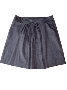 GAP Charcoal Gray A-Line Wool Blend Skirt with Front Pleat Tie size 6